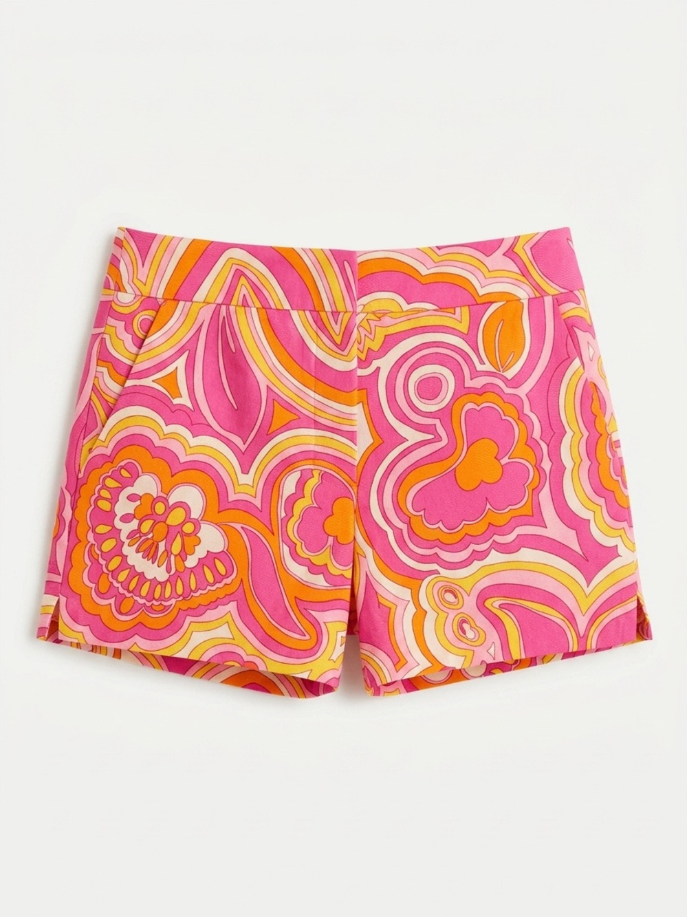 Trina Turk 25th Anniversary Retro Psychedelic Floral Mod Shorts Size 2 Pink